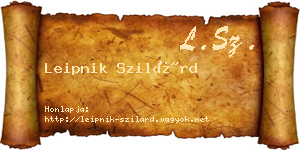 Leipnik Szilárd névjegykártya